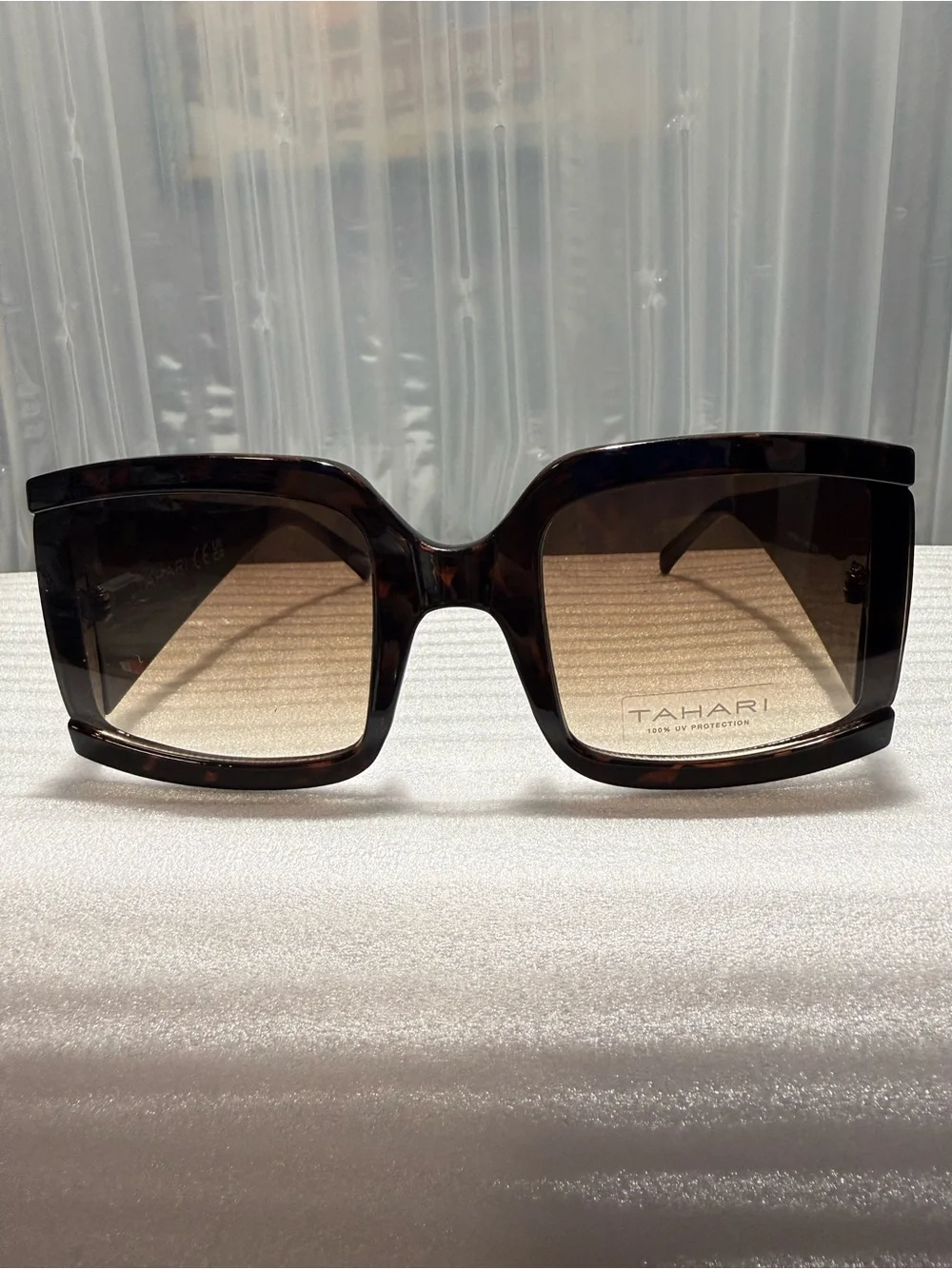 Tahari TH810 Dark Tortoise Oversized Square Sunglasses  UNISEX-NEW